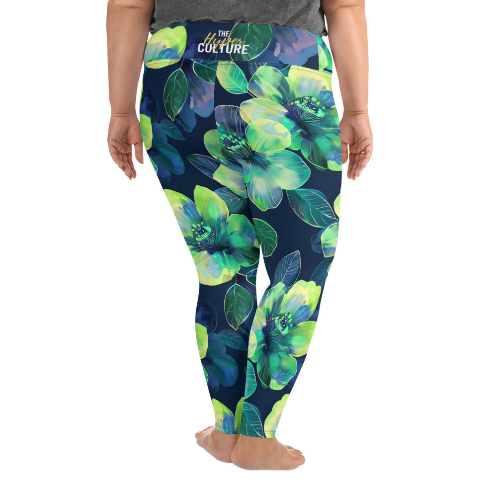 [Floral Bloom] Electric Flora Plus Size Leggings