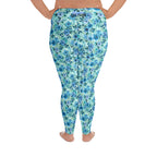 [Floral Bloom] Azure Meadow Plus Size Leggings