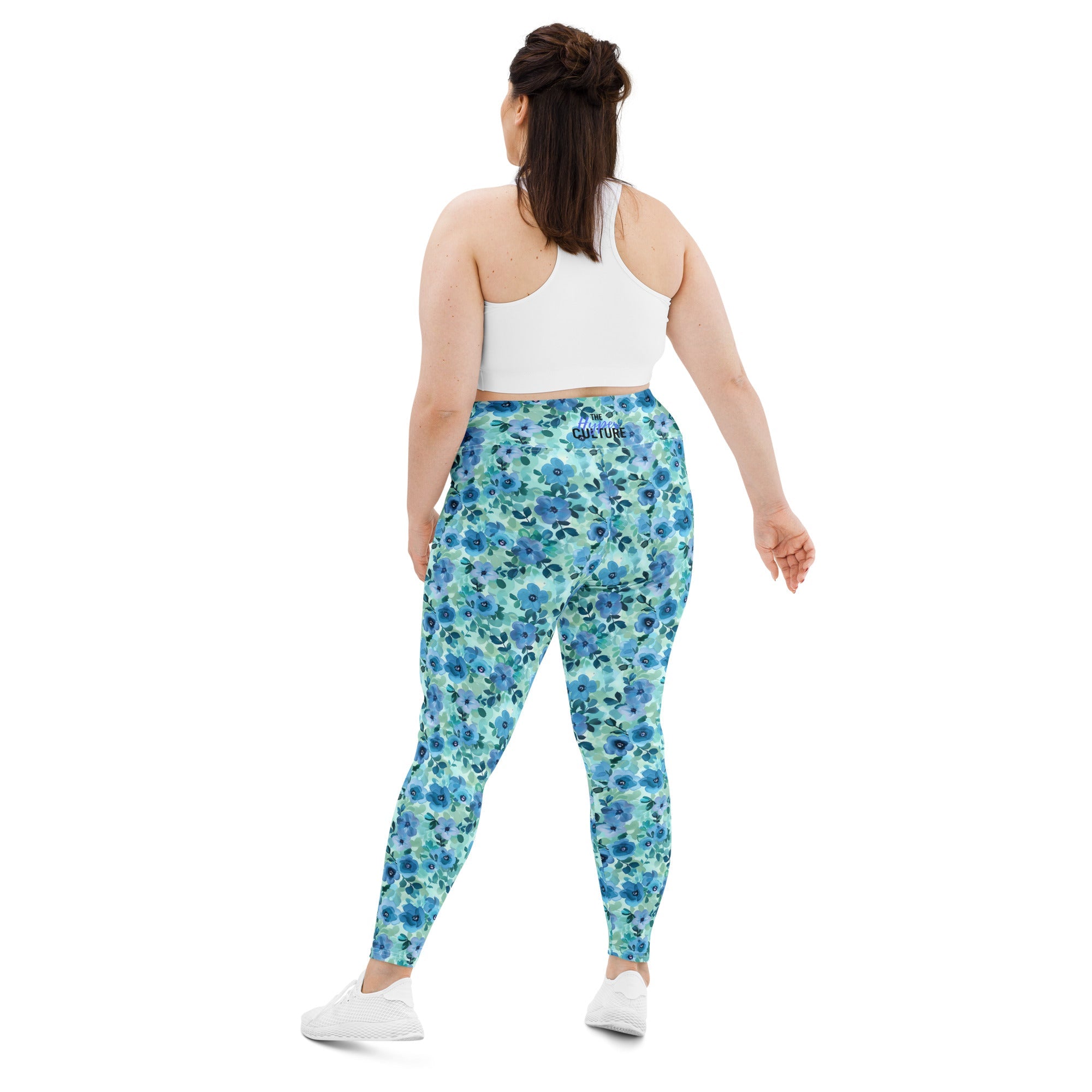 [Floral Bloom] Azure Meadow Plus Size Leggings