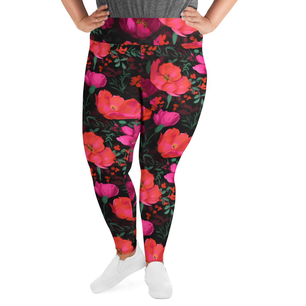 [Floral Bloom] Night Flora Yoga Plus Size Leggings