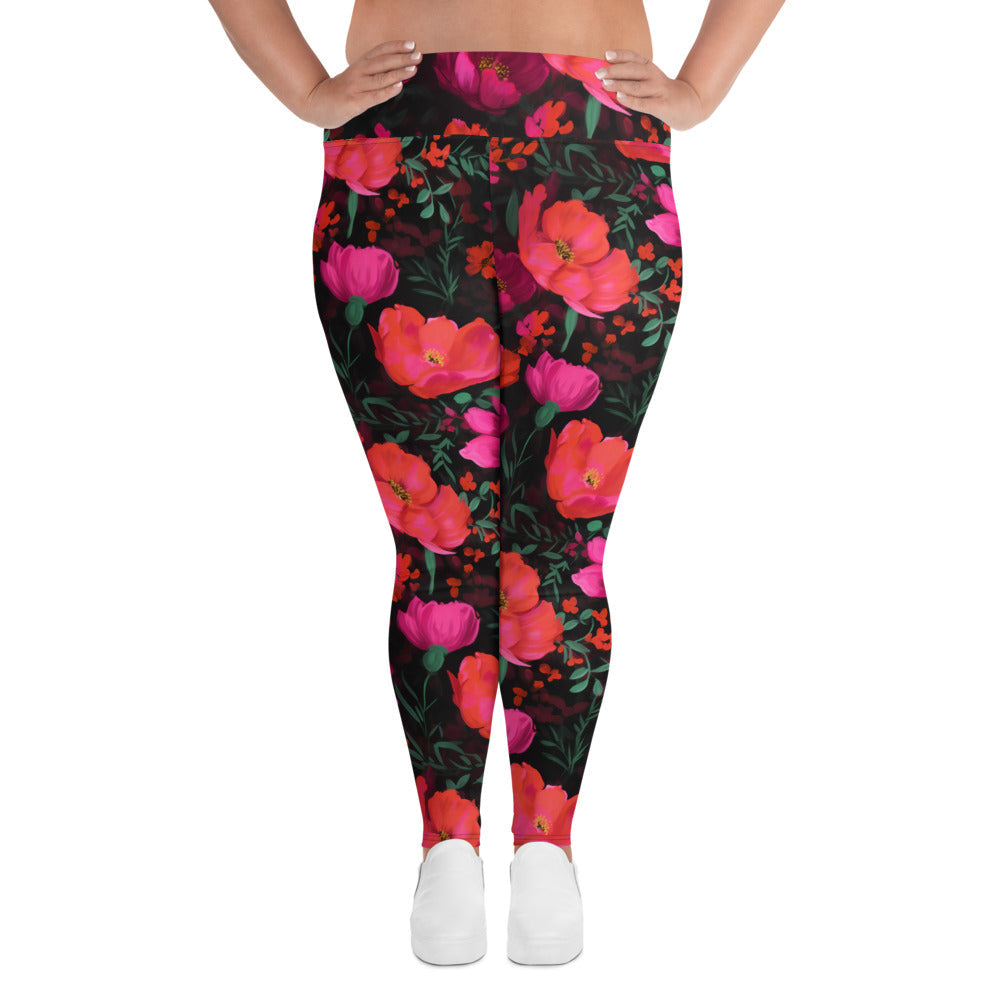 [Floral Bloom] Night Flora Yoga Plus Size Leggings