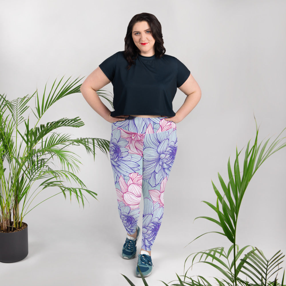 [Floral Bloom] Dahlia Gloom Plus Size Leggings