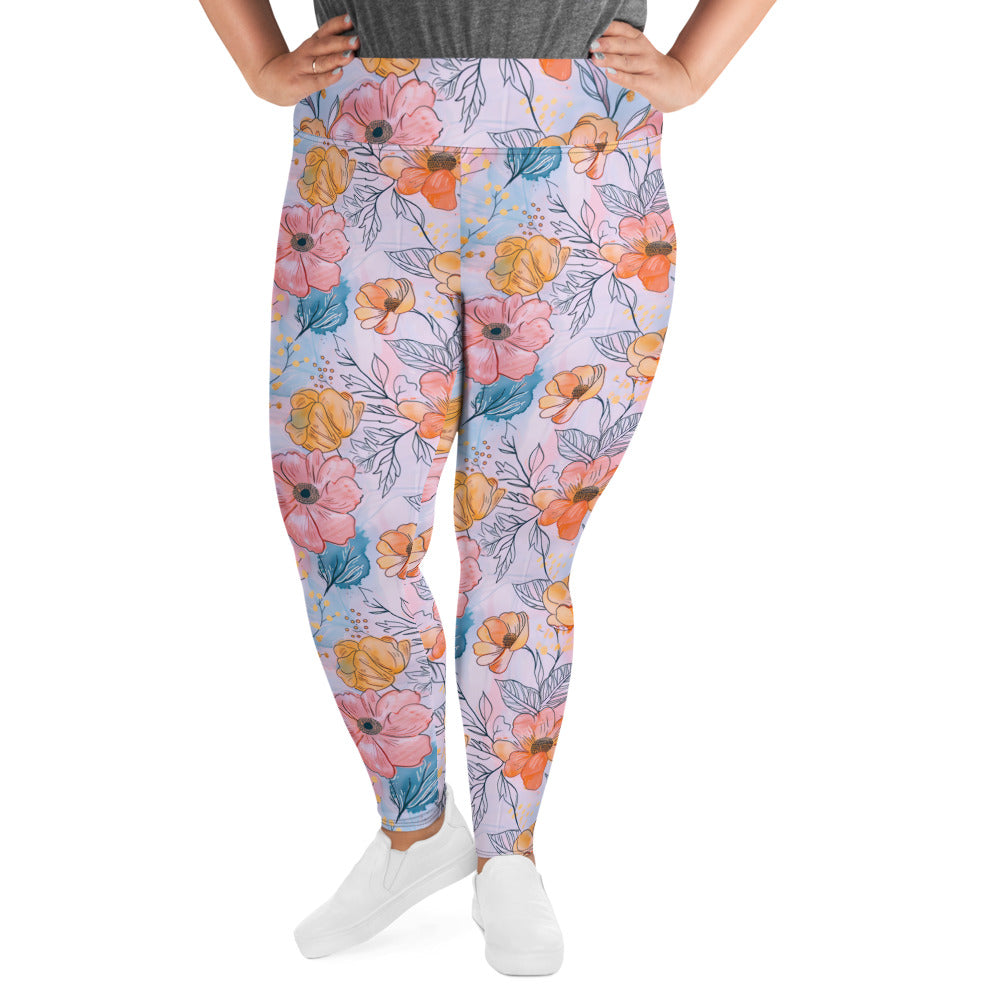 [Floral Bloom] Spring Serenade Plus Size Leggings