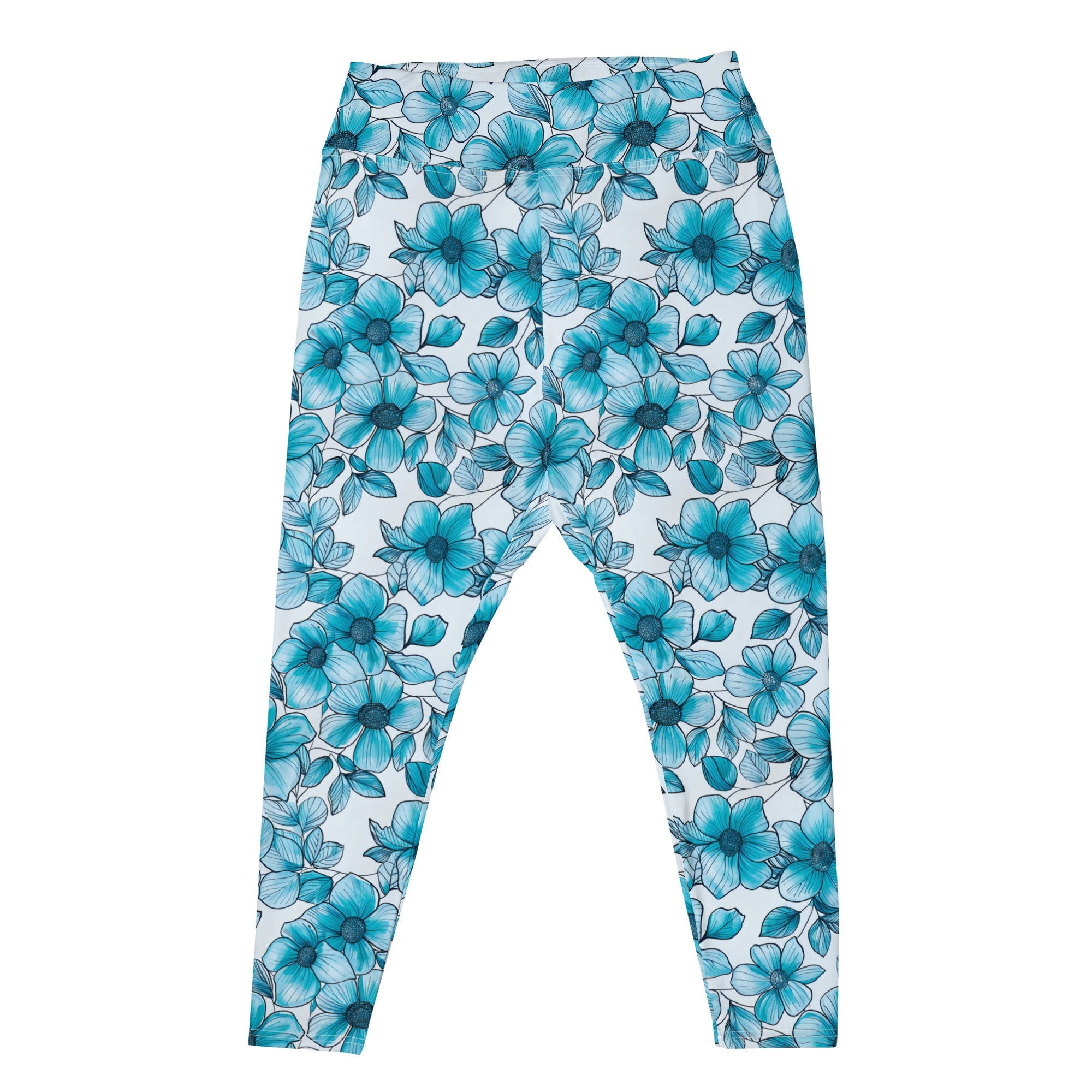 [Floral Bloom] Blue Mystique Plus Size Leggings