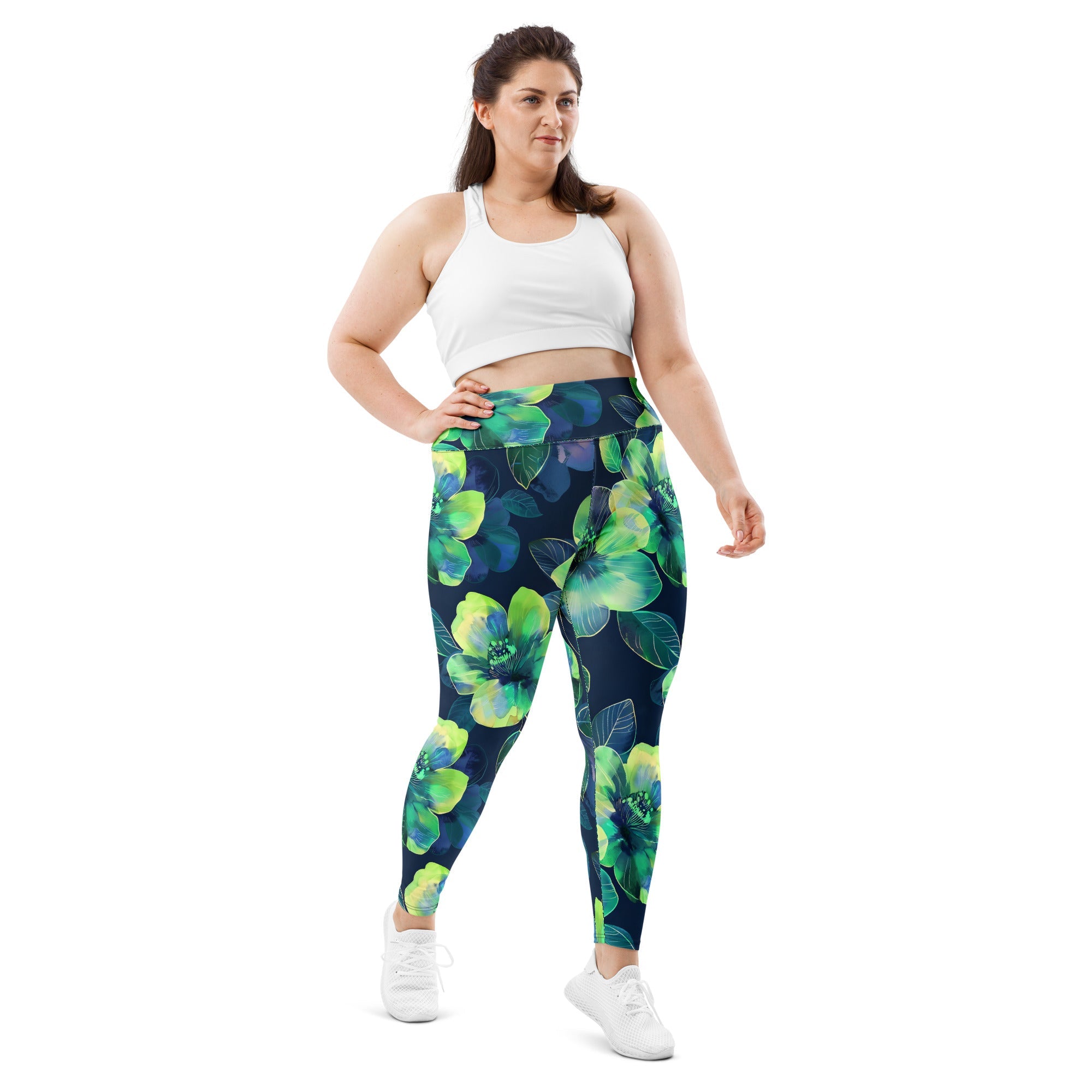 [Floral Bloom] Electric Flora Plus Size Leggings