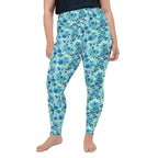 [Floral Bloom] Azure Meadow Plus Size Leggings