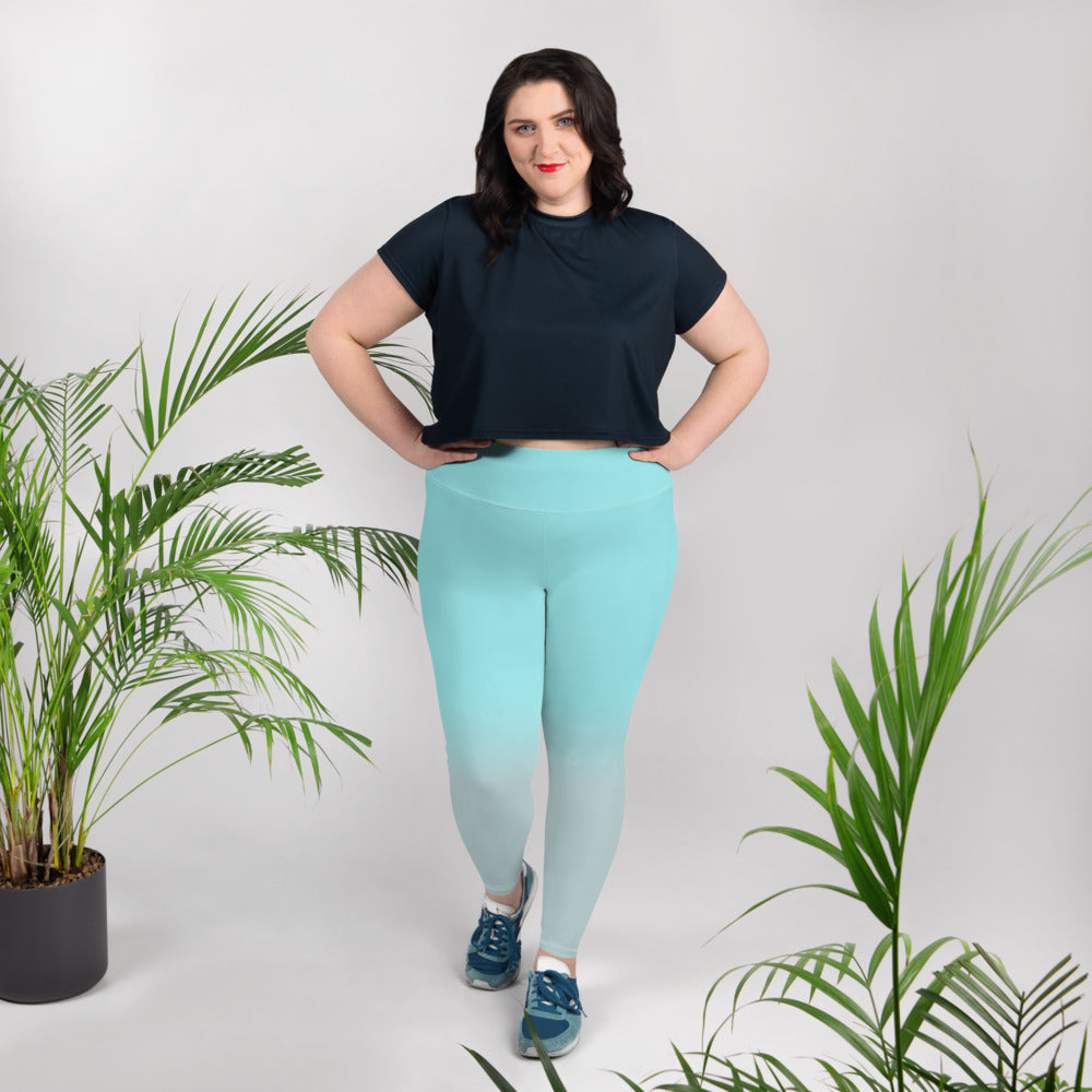 [THC Basics] Frosted Cyan Plus Size Leggings