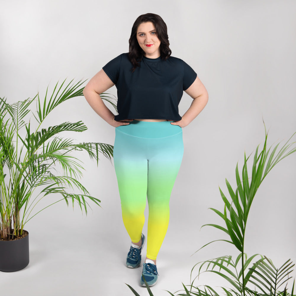 [THC Basics] Tropical Wave Plus Size Leggings