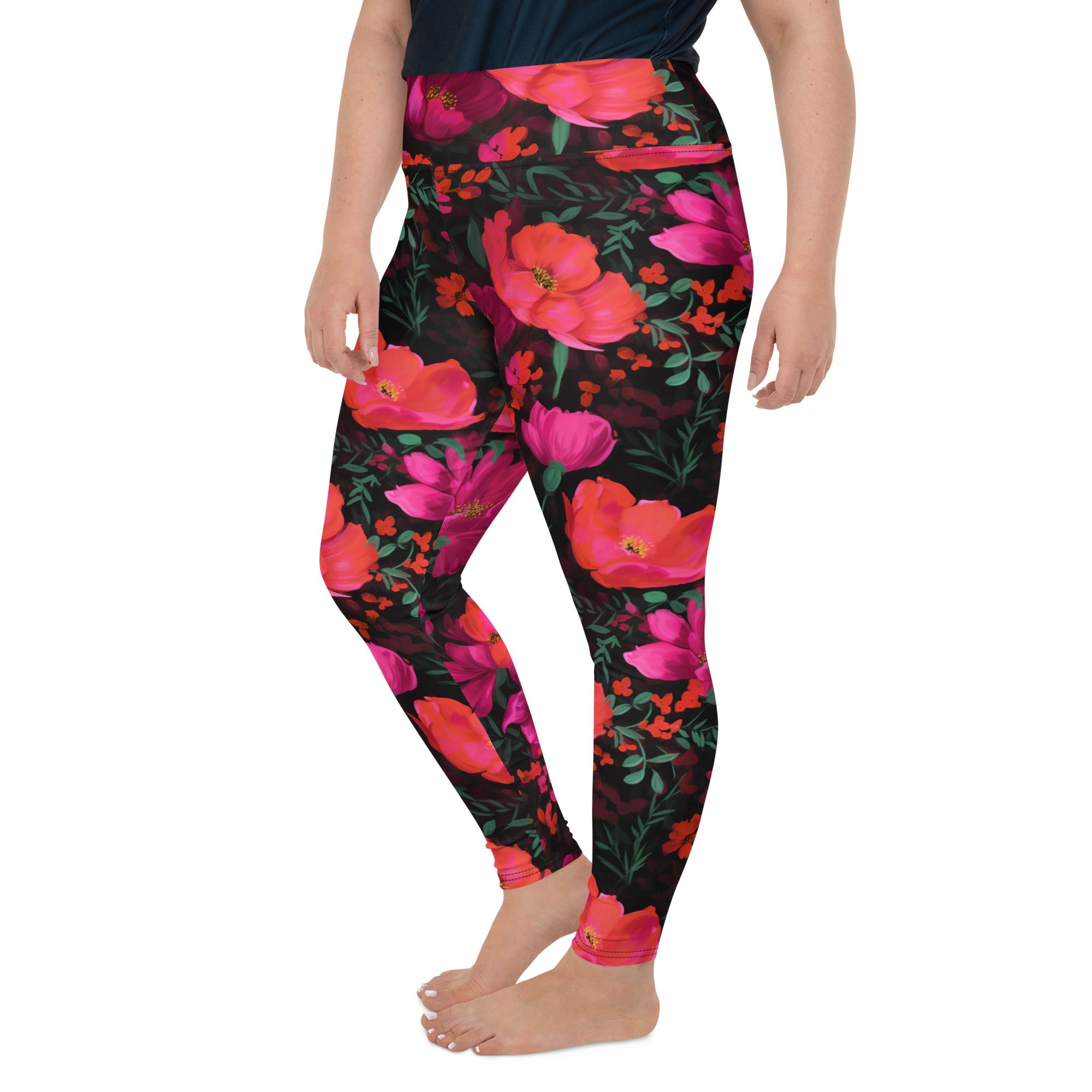 [Floral Bloom] Night Flora Yoga Plus Size Leggings