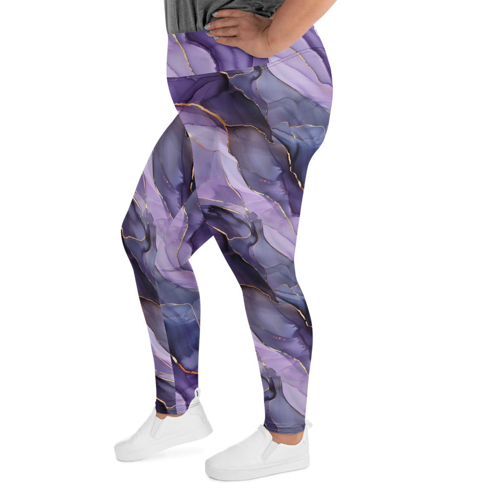 [Luxe Chic] Amethyst Gleam Plus Size Leggings