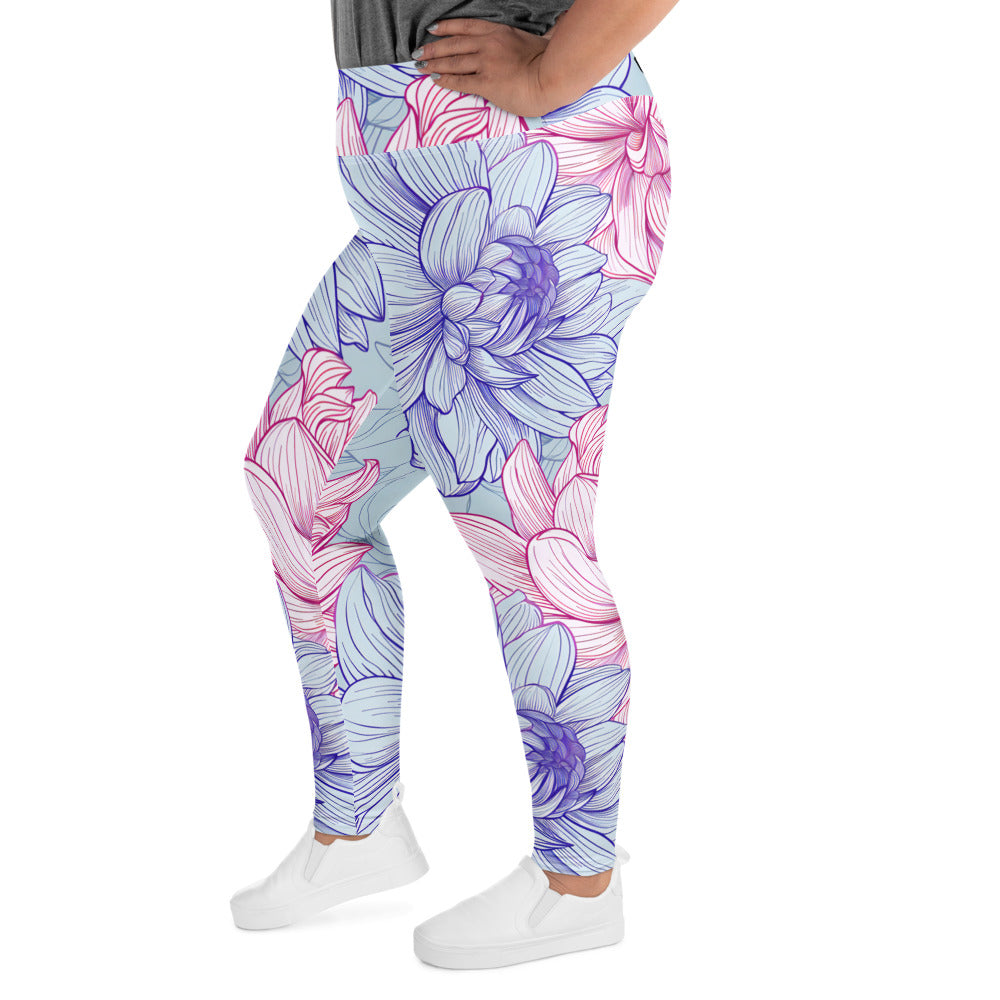 [Floral Bloom] Dahlia Gloom Plus Size Leggings