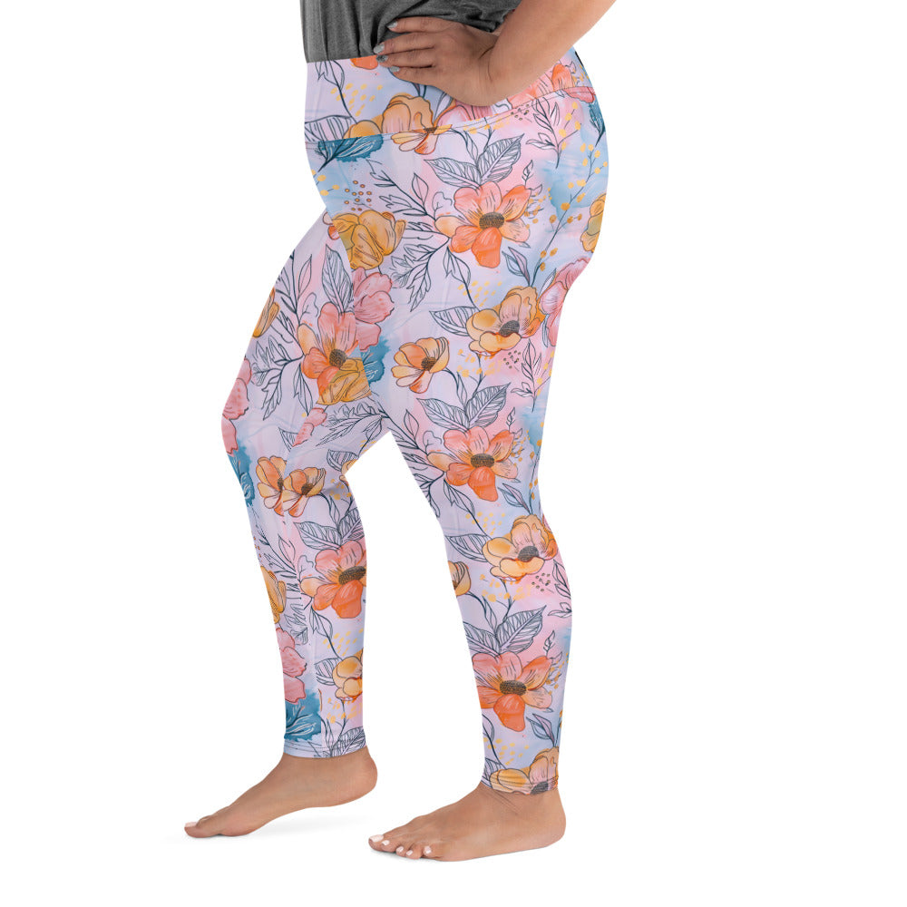 [Floral Bloom] Spring Serenade Plus Size Leggings