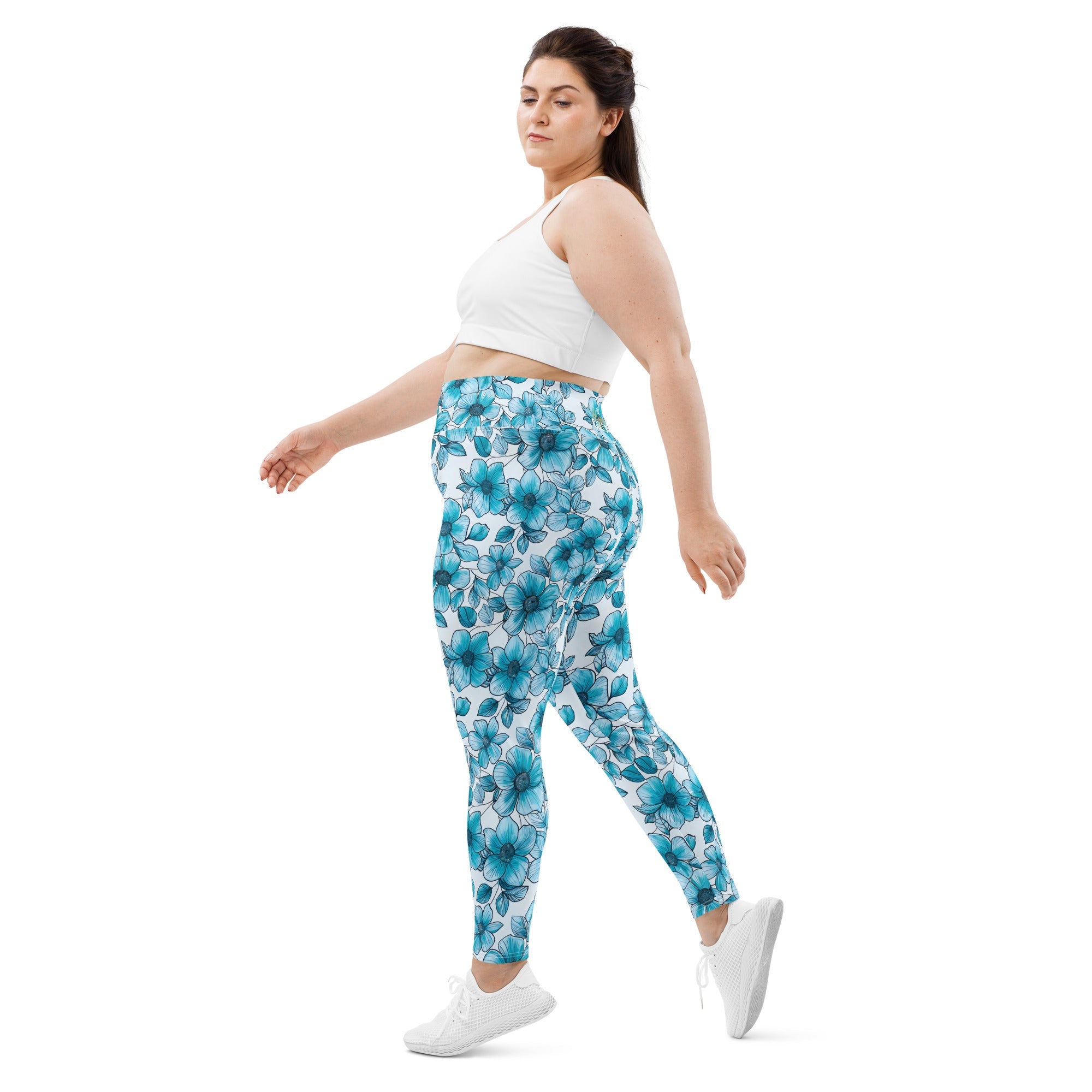 [Floral Bloom] Blue Mystique Plus Size Leggings