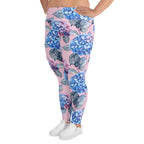 [Floral Bloom] Blushing Hydrangea Plus Size Leggings