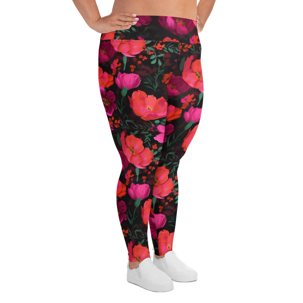[Floral Bloom] Night Flora Yoga Plus Size Leggings