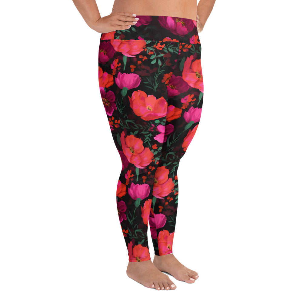 [Floral Bloom] Night Flora Yoga Plus Size Leggings