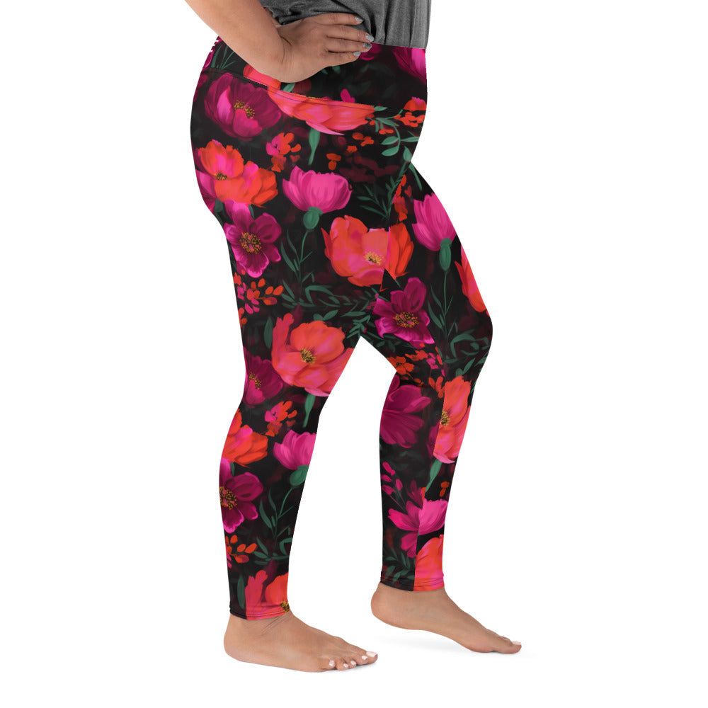 [Floral Bloom] Night Flora Yoga Plus Size Leggings