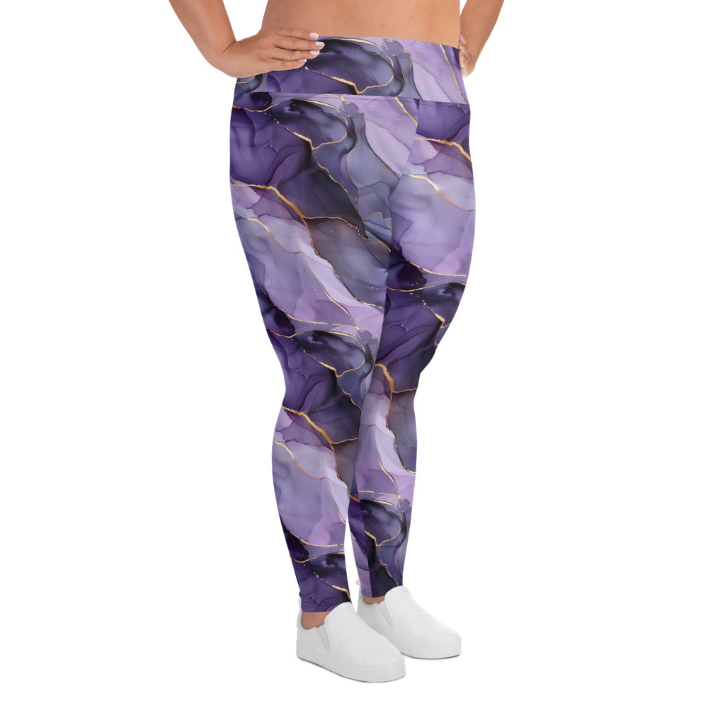 [Luxe Chic] Amethyst Gleam Plus Size Leggings