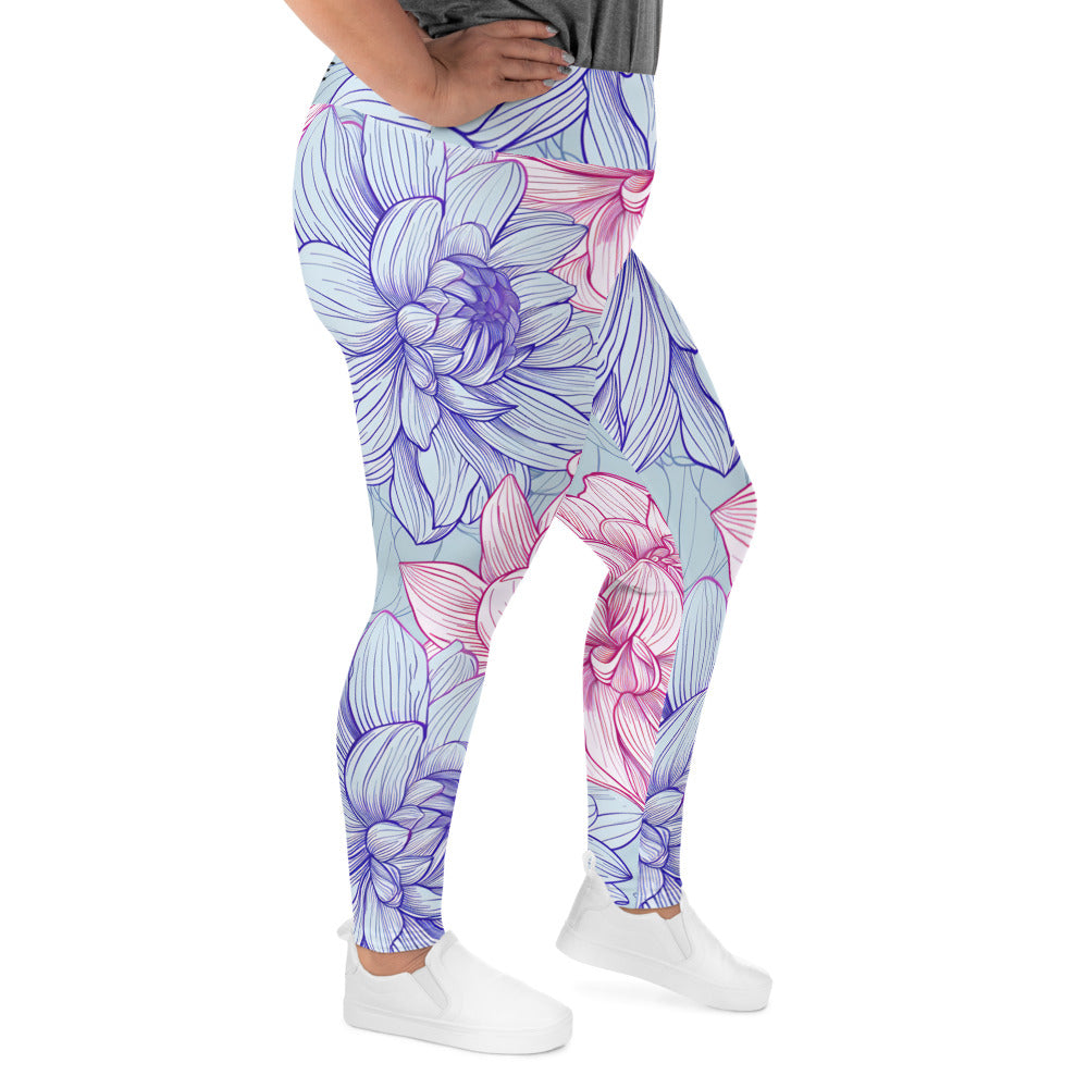 [Floral Bloom] Dahlia Gloom Plus Size Leggings