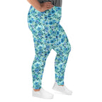 [Floral Bloom] Azure Meadow Plus Size Leggings