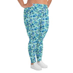 [Floral Bloom] Azure Meadow Plus Size Leggings