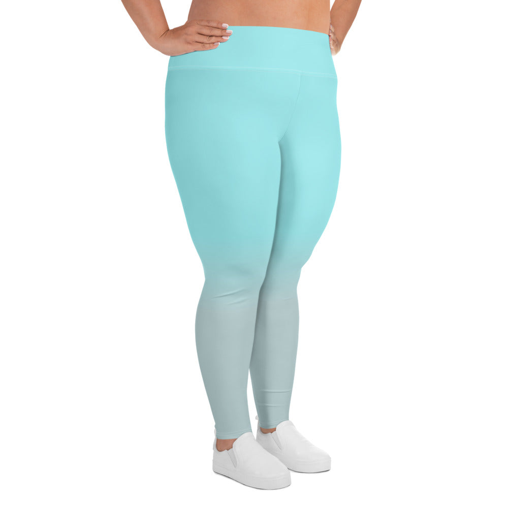 [THC Basics] Frosted Cyan Plus Size Leggings