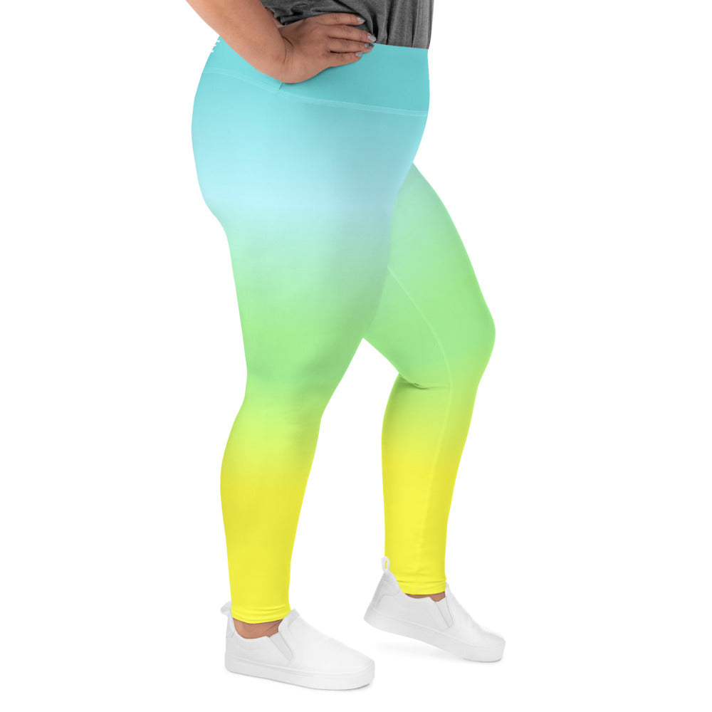 [THC Basics] Tropical Wave Plus Size Leggings