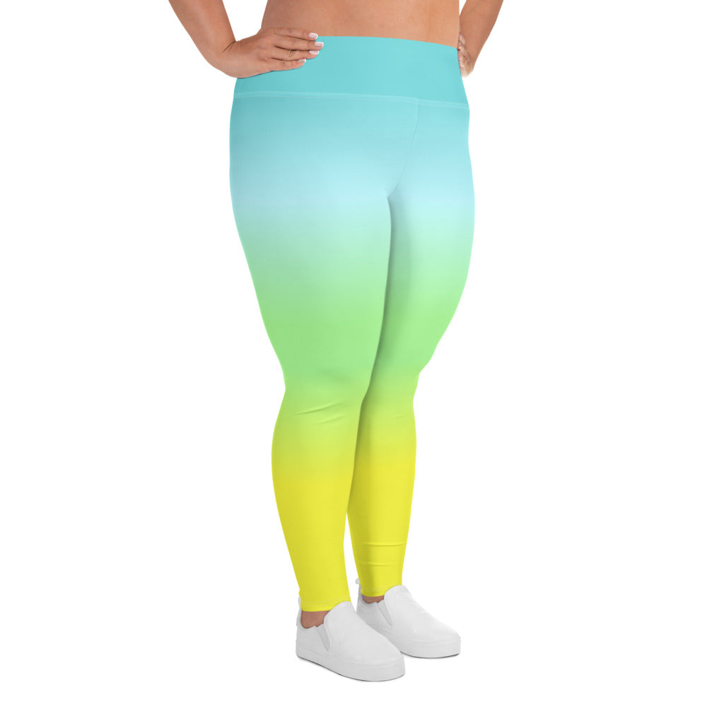[THC Basics] Tropical Wave Plus Size Leggings