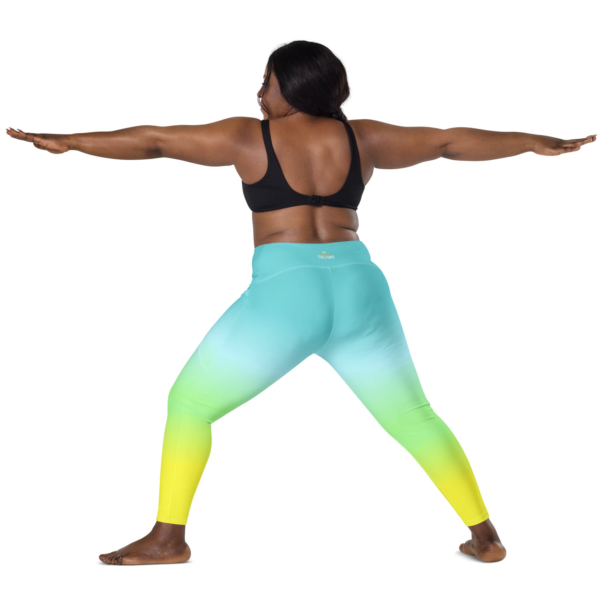 [THC Basics] Tropical Wave Crossover Leggings with Pockets