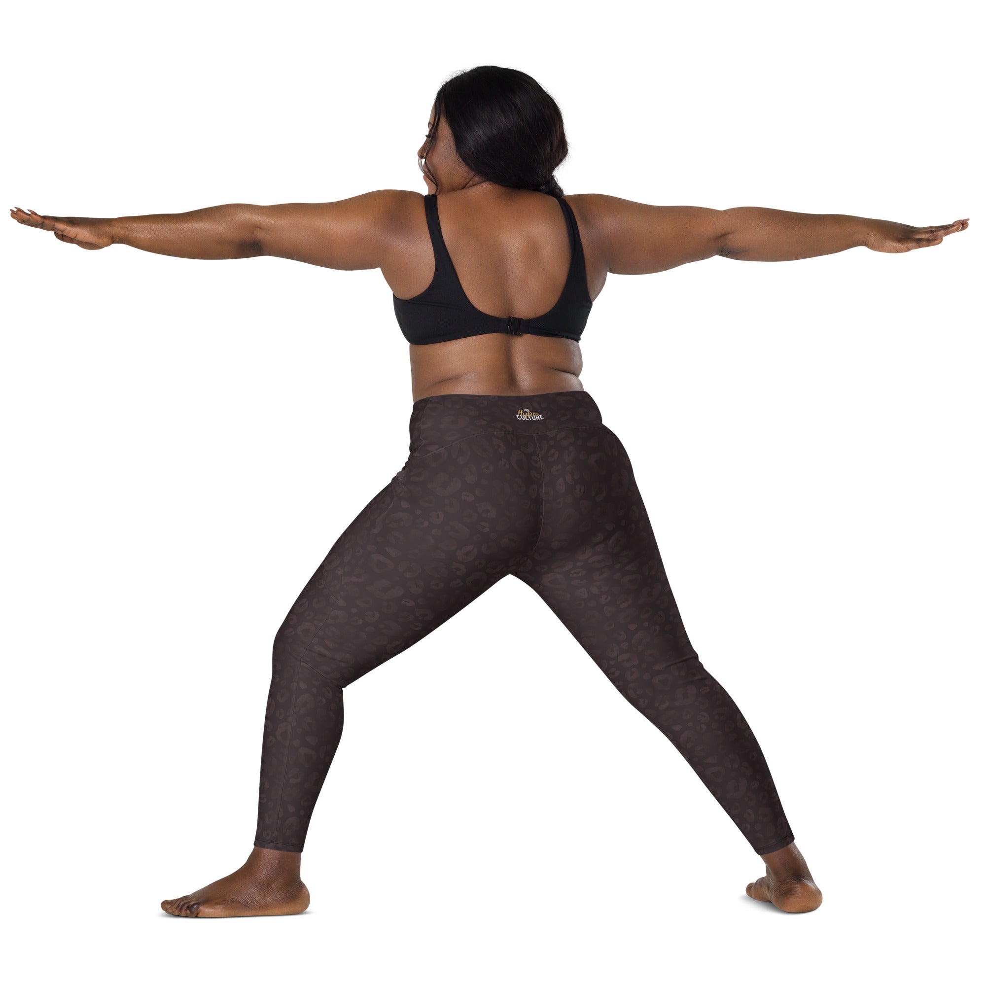 [Wild Side] Mocha Spots Crossover Leggings with Pockets