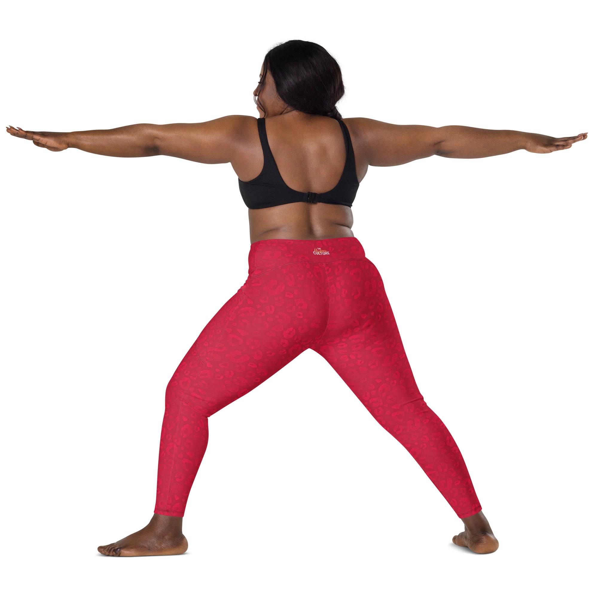 [Wild Side] Crimson Roar Crossover Leggings with Pockets