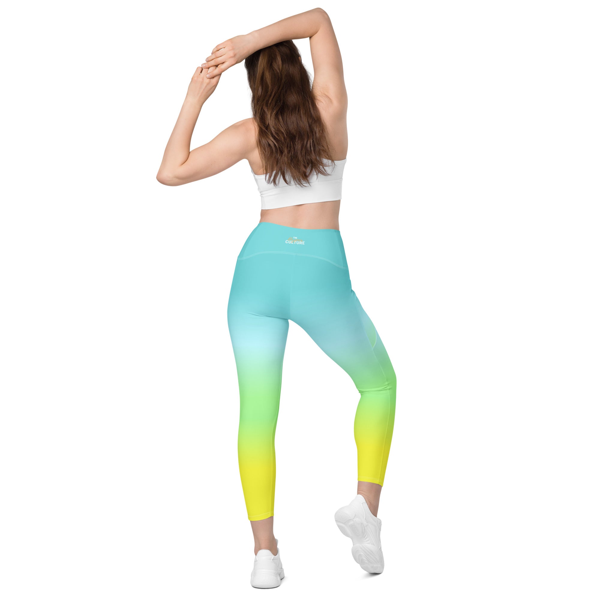 [THC Basics] Tropical Wave Crossover Leggings with Pockets