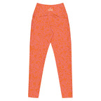 [GeoModa] Coral Crush Crossover Leggings with Pockets