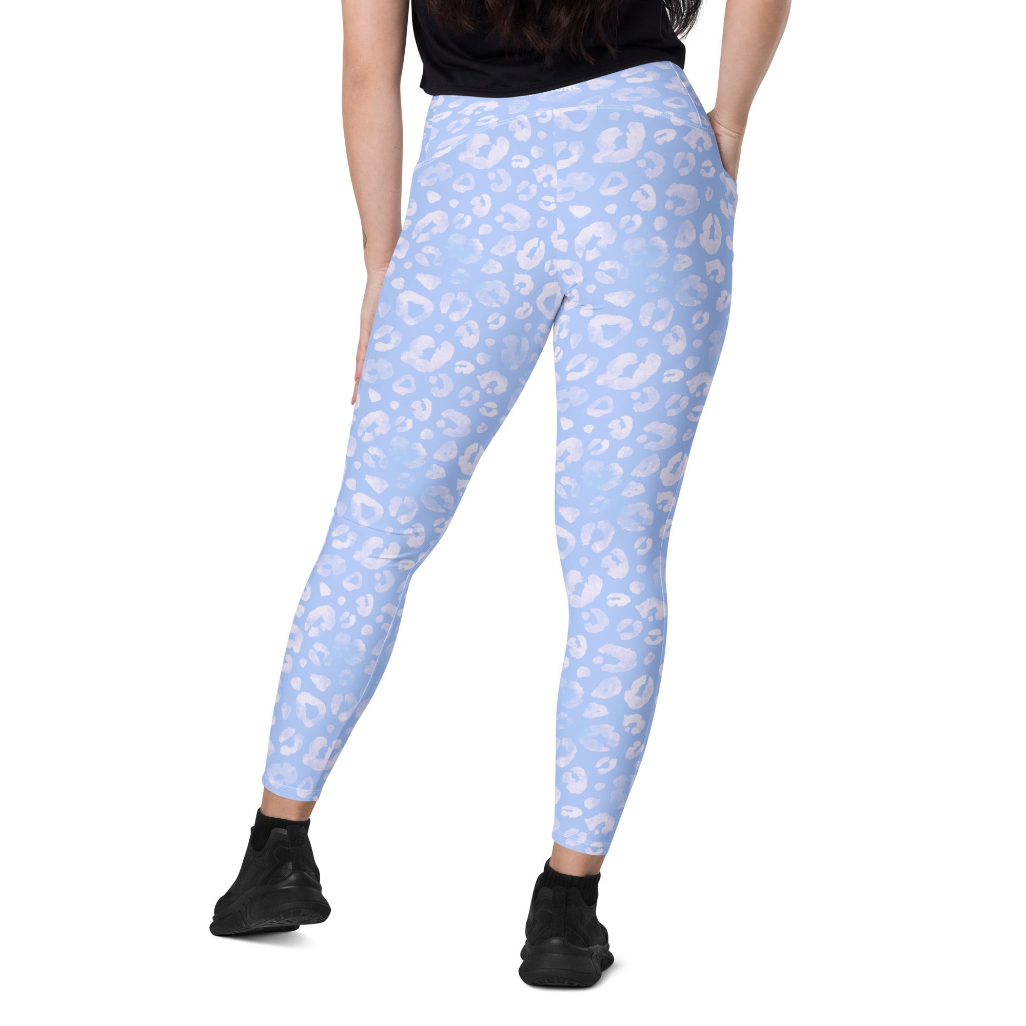[Wild Side] Azure Roar Crossover Leggings with Pockets