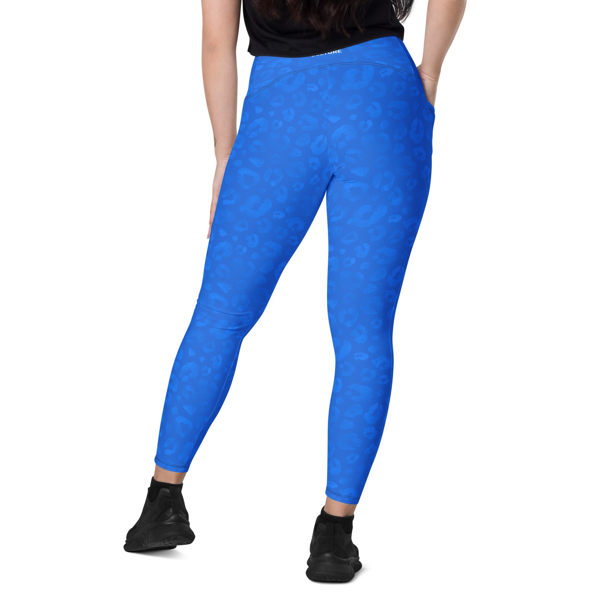 [Wild Side] Cerulean Spots Crossover Leggings with Pockets