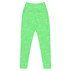 [Wild Side] Green Safari Crossover Leggings with Pockets