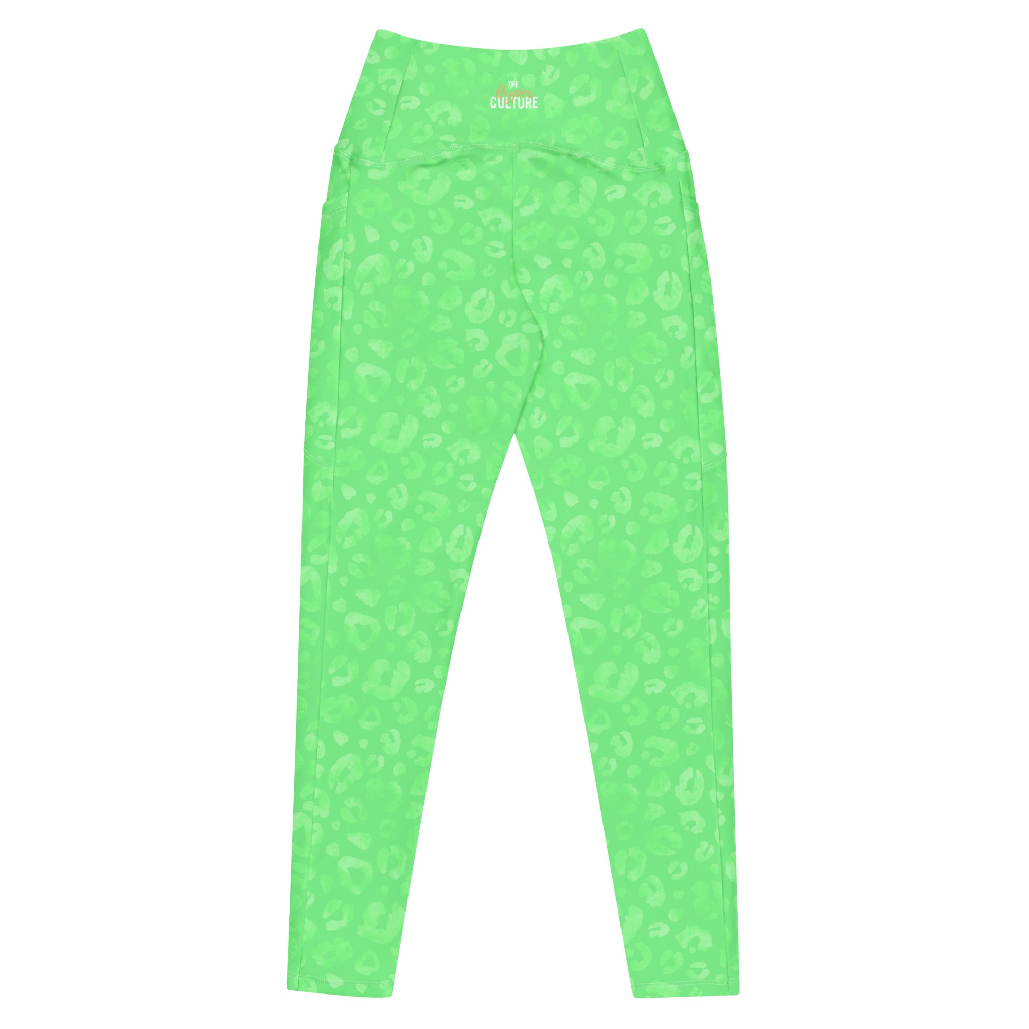 [Wild Side] Green Safari Crossover Leggings with Pockets