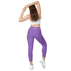 [Wild Side] Purple Roar Crossover Leggings with Pockets