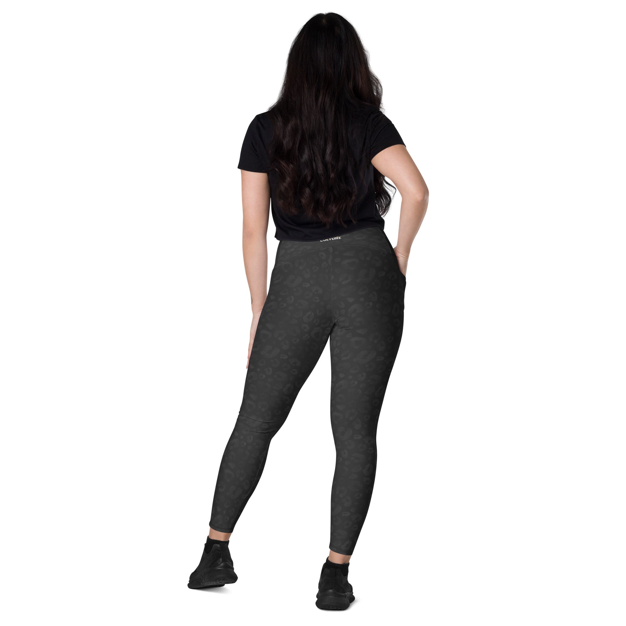 [Wild Side] Obsidian Roar Crossover Leggings with Pockets