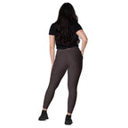 [Wild Side] Mocha Spots Crossover Leggings with Pockets