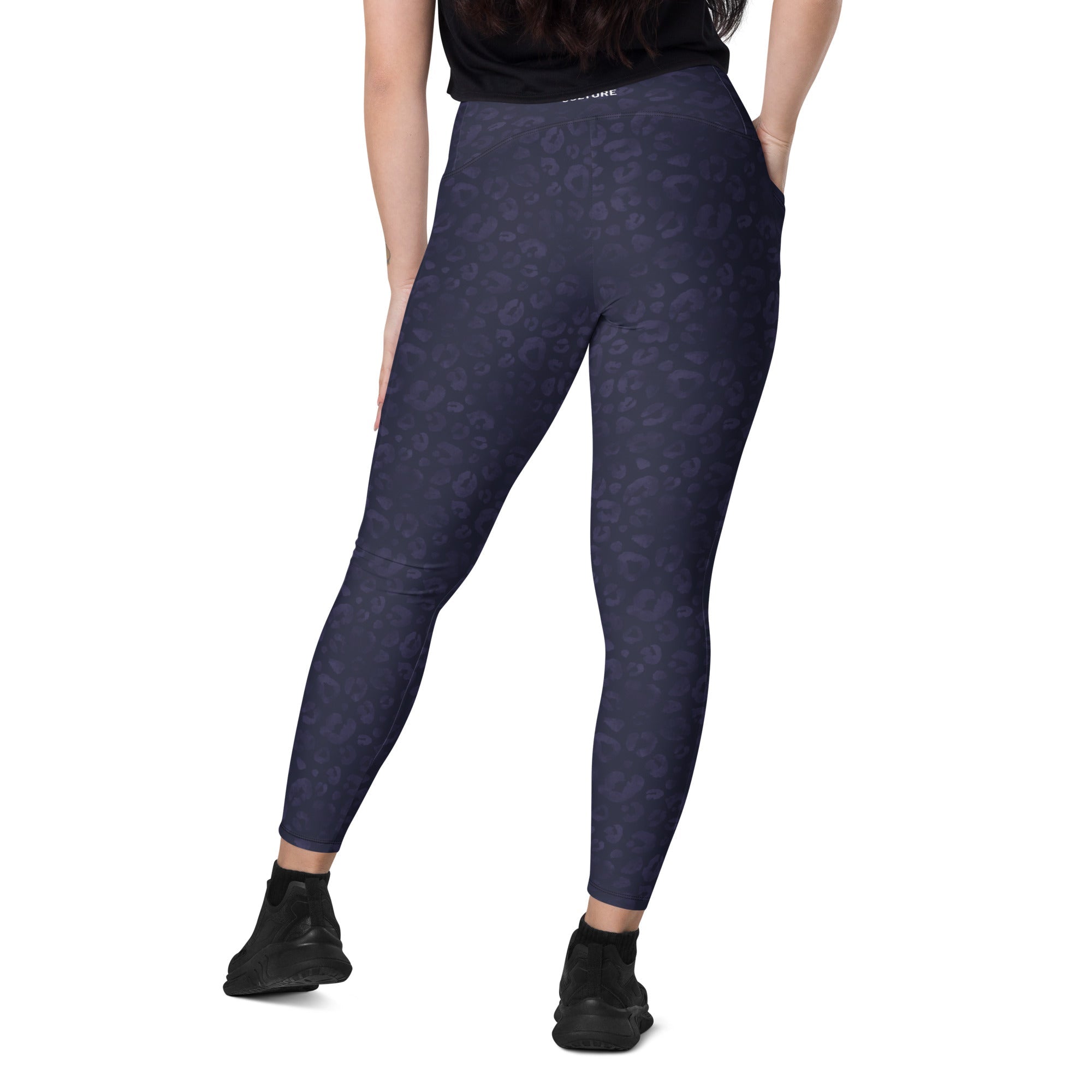 [Wild Side] Indigo Roar Crossover Leggings with Pockets