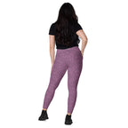 [Wild Side] Burgundy Roar Crossover Leggings with Pockets