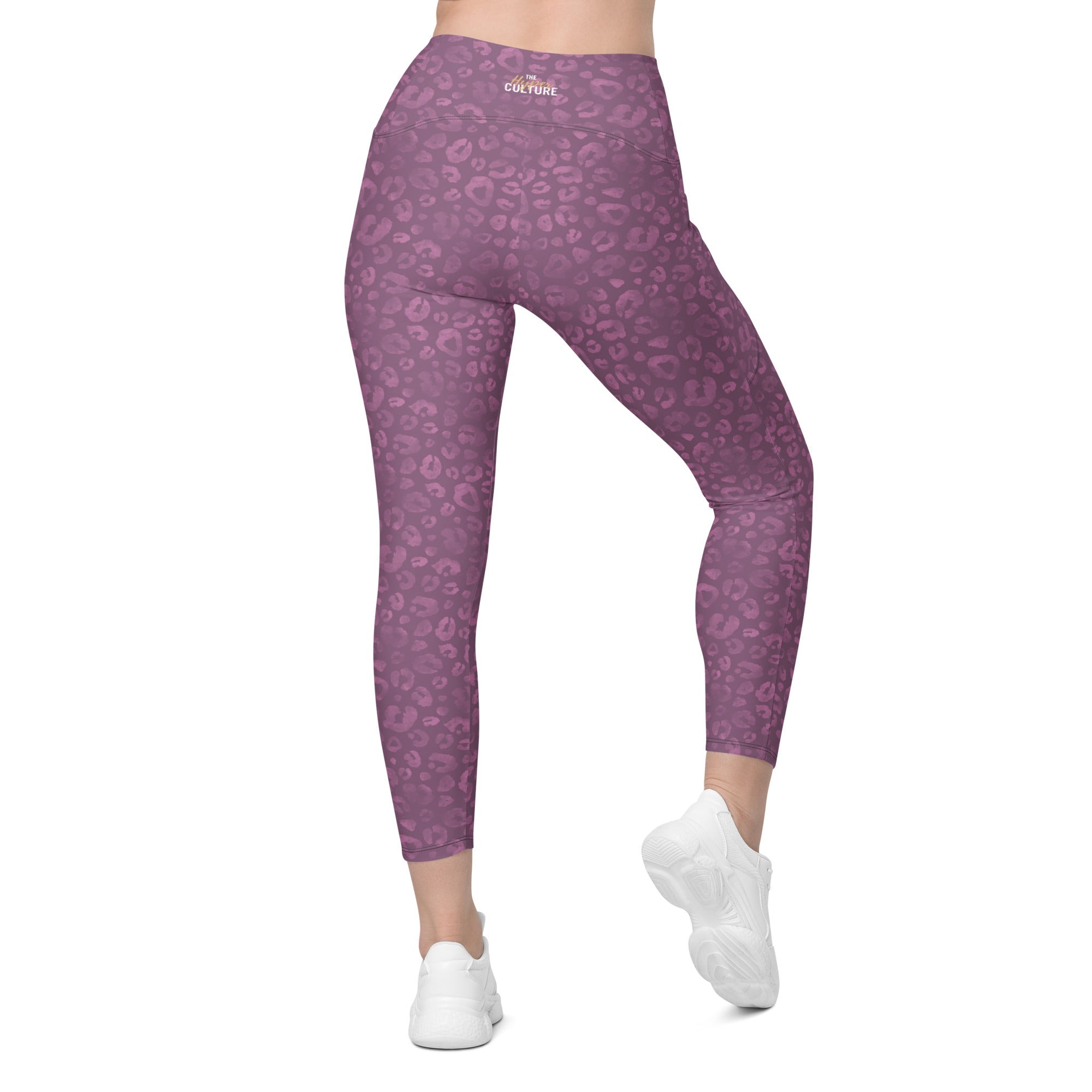 [Wild Side] Burgundy Roar Crossover Leggings with Pockets