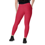 [Wild Side] Crimson Roar Crossover Leggings with Pockets