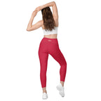 [Wild Side] Crimson Roar Crossover Leggings with Pockets