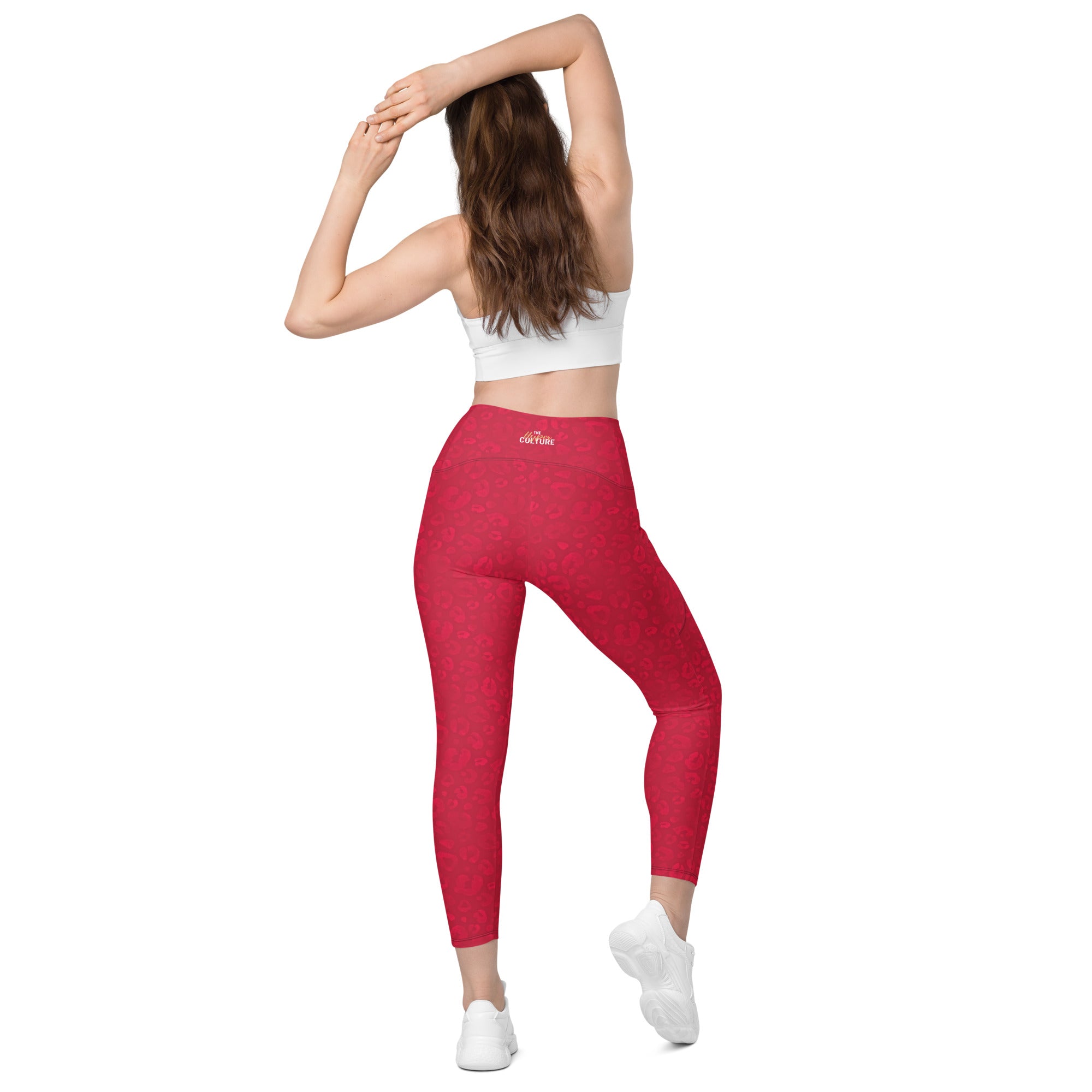 [Wild Side] Crimson Roar Crossover Leggings with Pockets