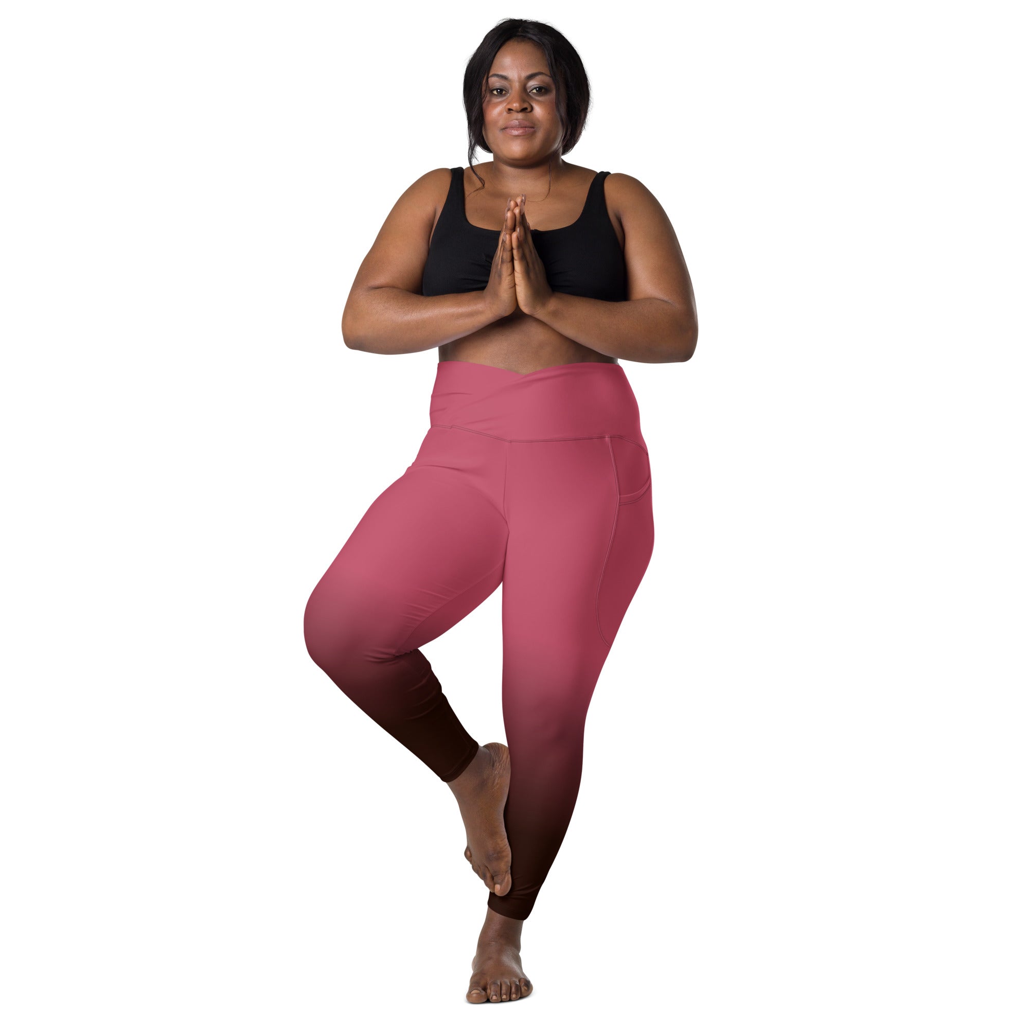 [THC Basics] Blush Latte Crossover Leggings with Pockets