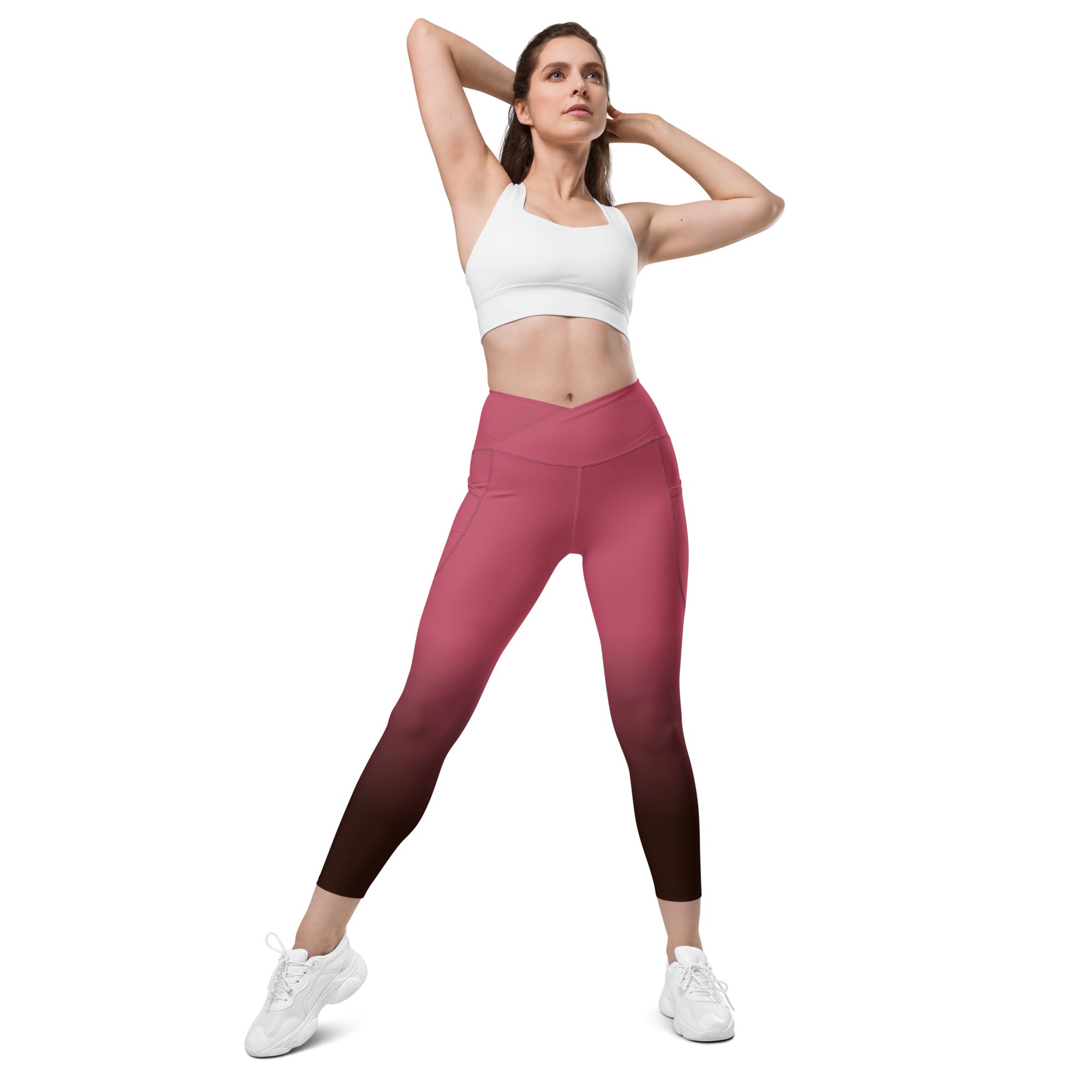 [THC Basics] Blush Latte Crossover Leggings with Pockets