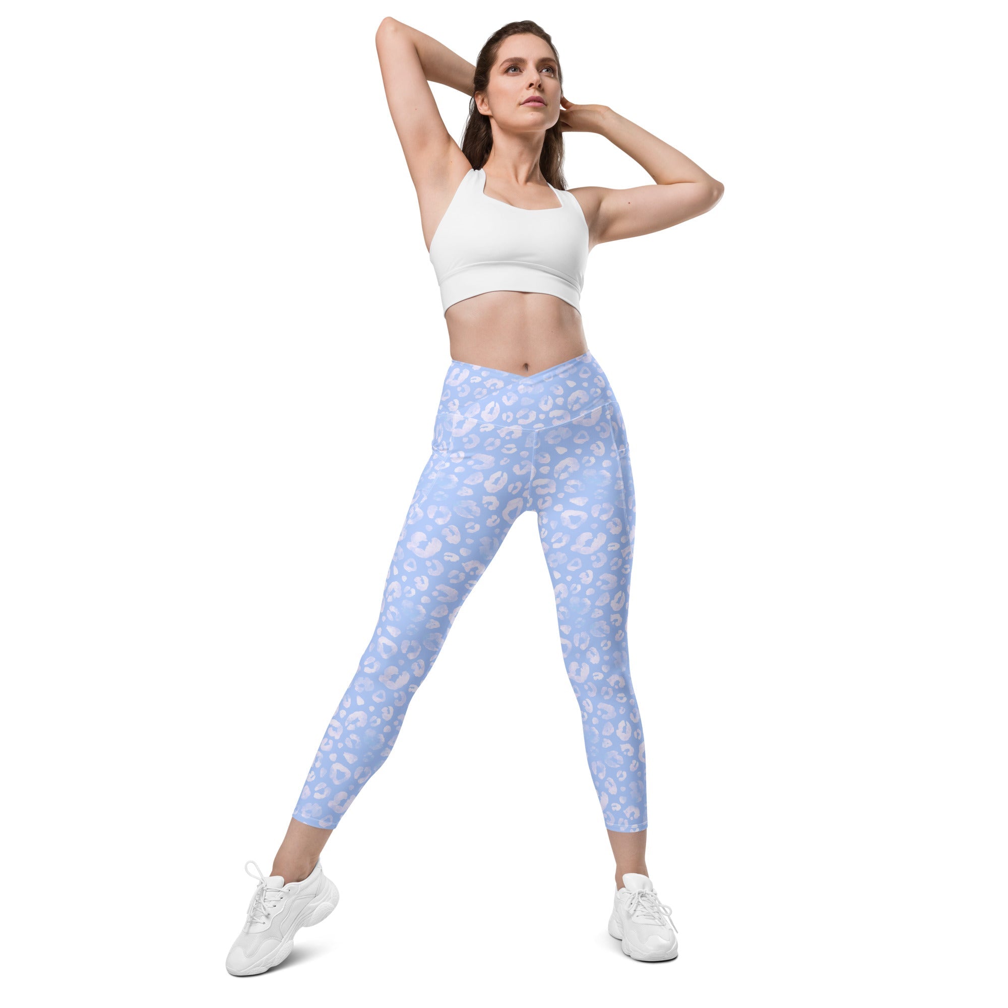 [Wild Side] Azure Roar Crossover Leggings with Pockets