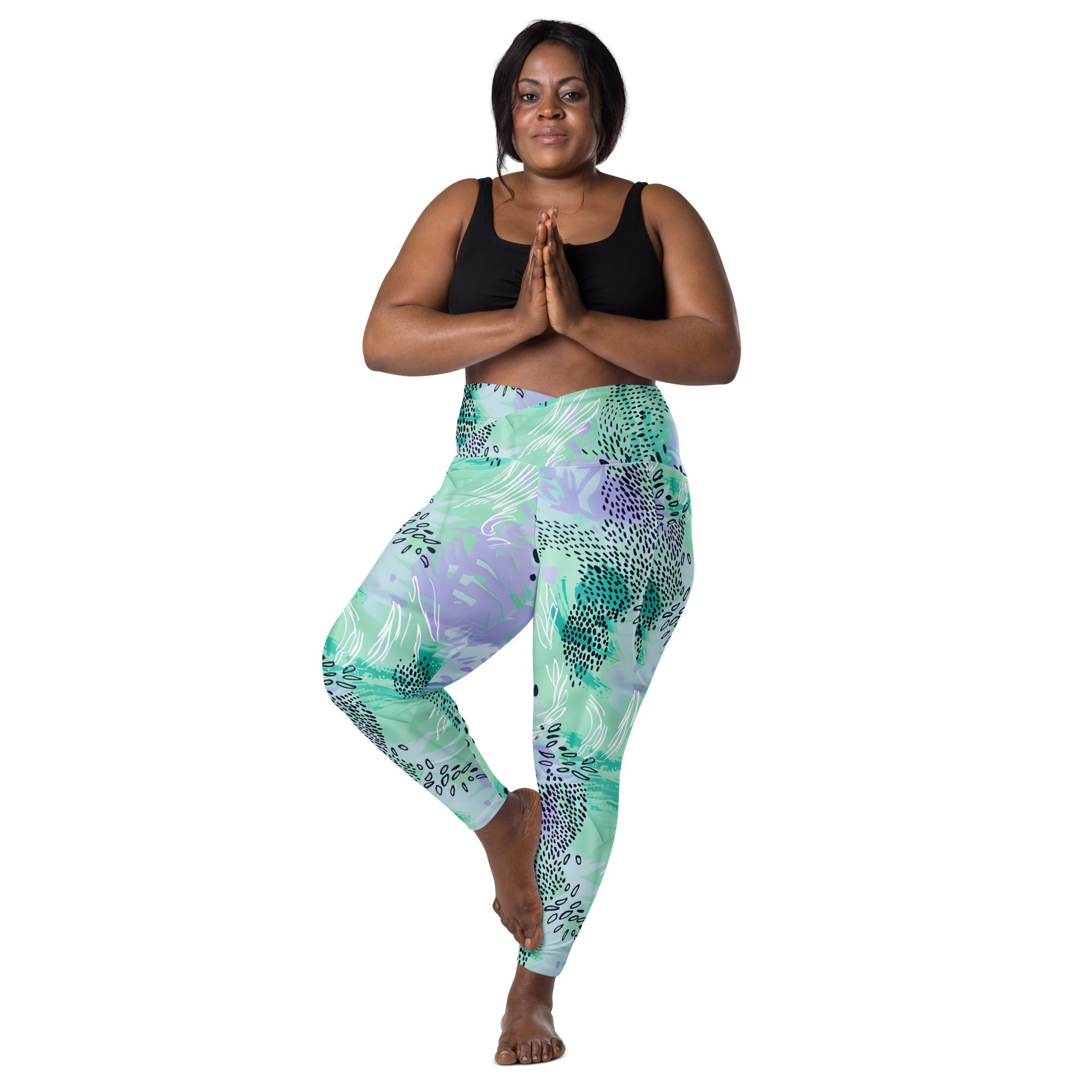 [Wild Side] Wild Whimsy Crossover Leggings with Pockets